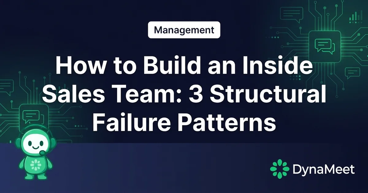 How to Build an Inside Sales Team: 3 Structural Failure Patterns