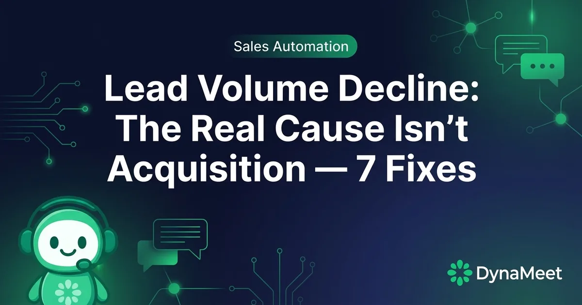 Lead Volume Decline: The Real Cause Isn't Acquisition — 7 Fixes