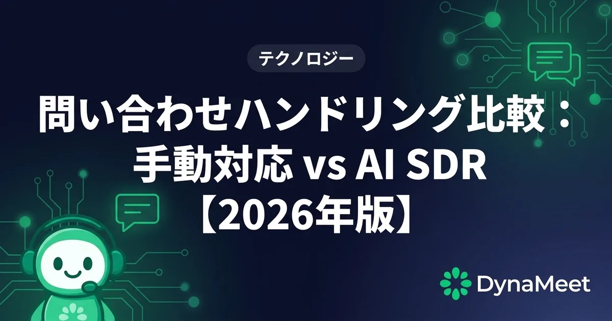 問い合わせハンドリング比較:手動対応 vs AI SDR【2026年版】