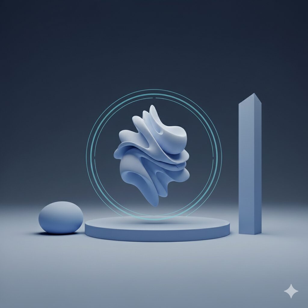 ABM AI 活用によって、ABMの公動やKPI向上、案件の顕在化を実現するメカニズムを示す抽象的なビジュアル。